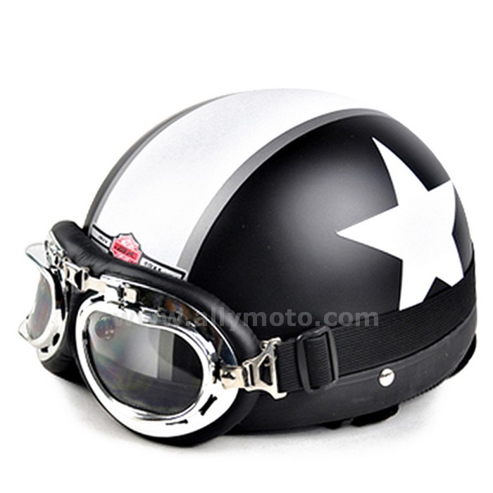129 Helmet Cruiser Capacete Motocross Open Face Half Riding Goggles Visor